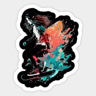 skater girl Sticker